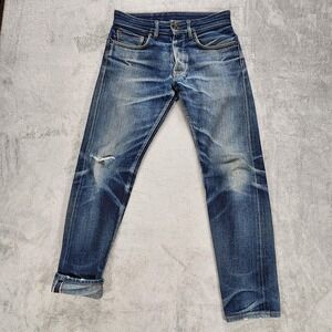 Railcar Fine Goods Super Slub Jeans Mens 30x29 Selvedge Slim Taper‎ Spikes X034